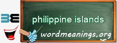 WordMeaning blackboard for philippine islands